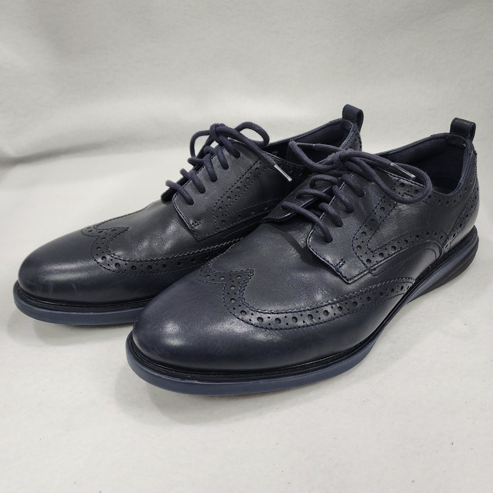 Cole Haan GrandEvolution C26309 Mens 10 M Dress Shoes Marine Blue Wingtip Oxford